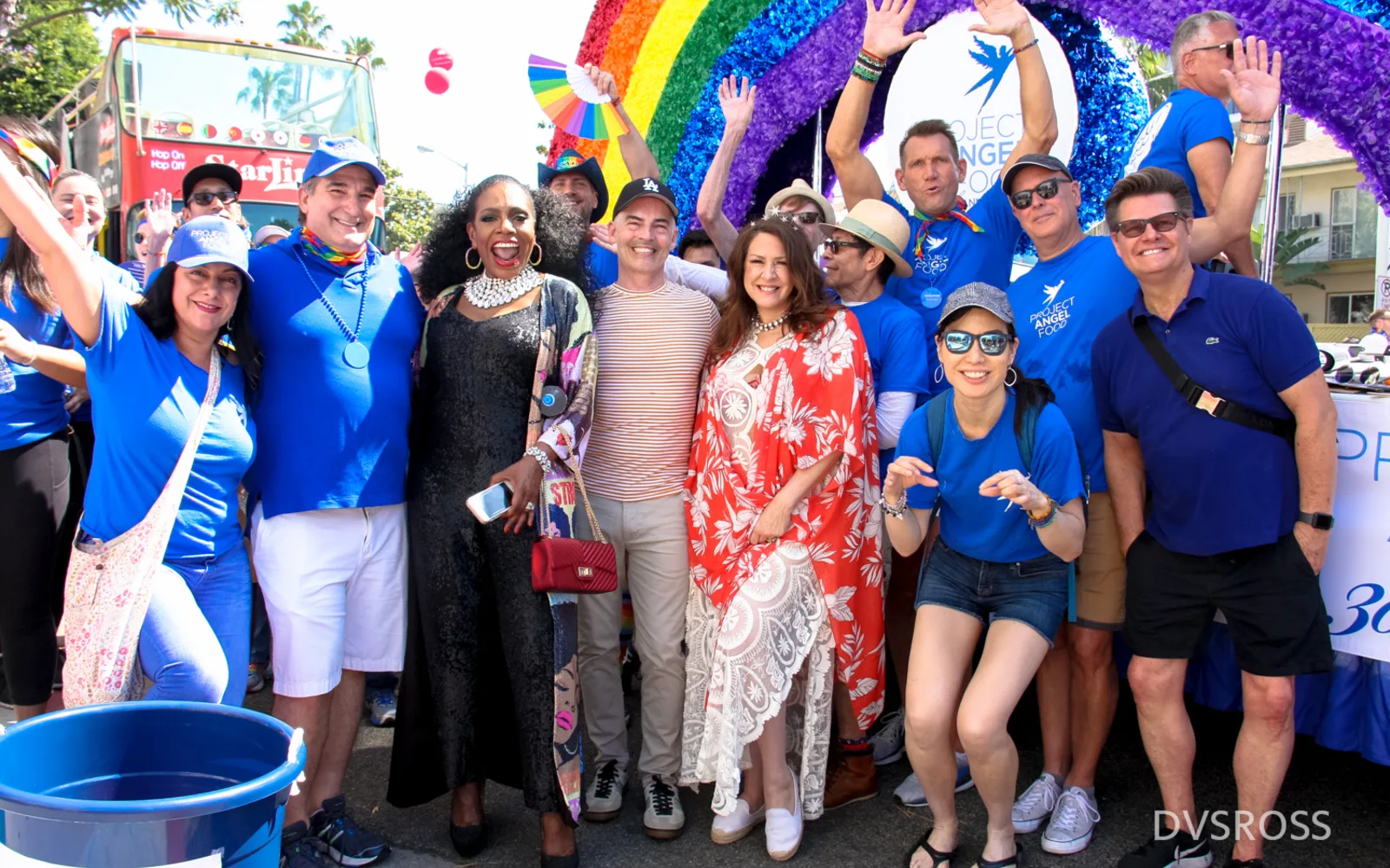 West Hollywood Pride 2019 celebration with participants and pride flags